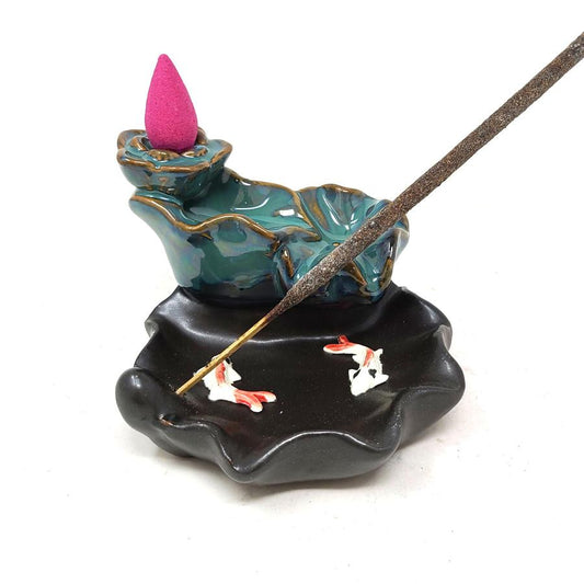 Koi Backflow Cone or Stick Incense Burner