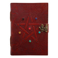 Pentagram with Stones Leather Journal