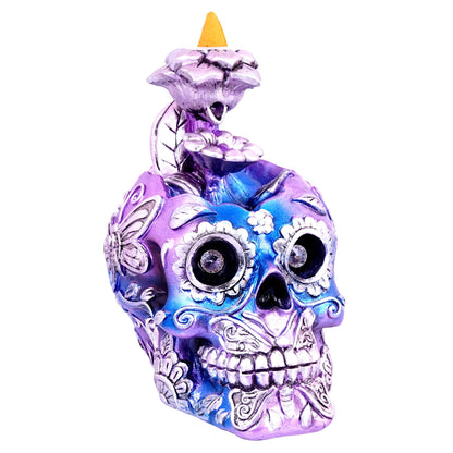 Metallic Skull Back Flow  Incense Burner