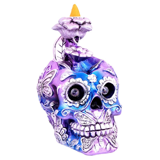 Metallic Skull Back Flow  Incense Burner