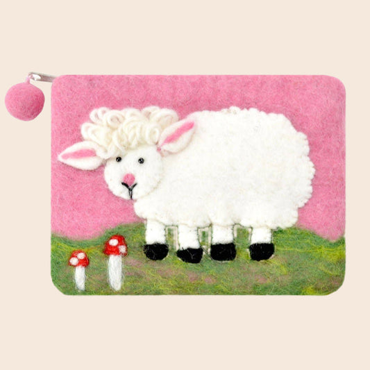 Felted Sheep Coin Purse
