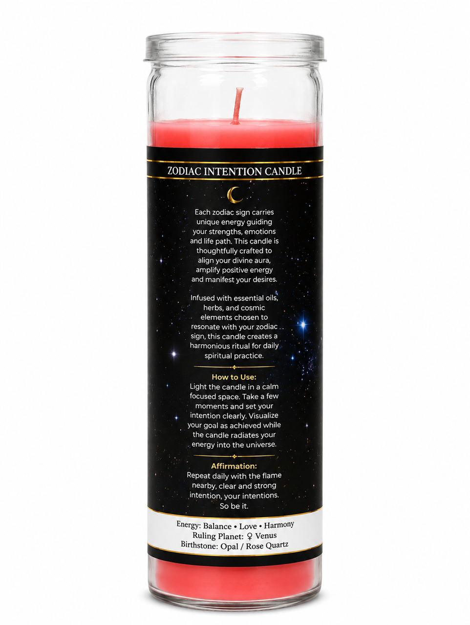 Glass Jar Candle Scented - Libra: The Scales