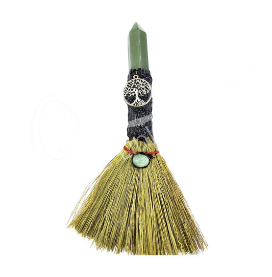 Green Aventurine Point Altar Broom