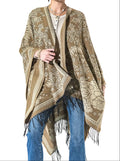 Tan Paisley Fringe Kimono