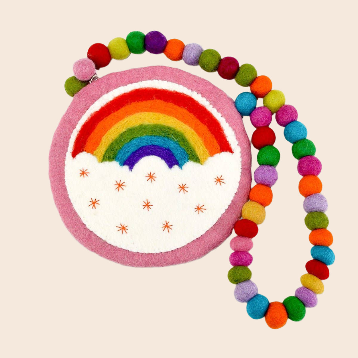 Rainbow and Cloud Ball Handle Kids Bag