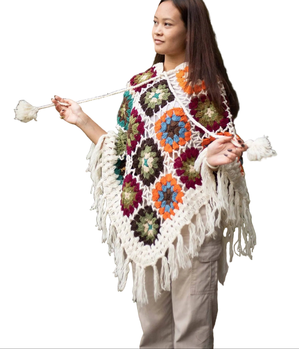 Handknitted Wool Poncho