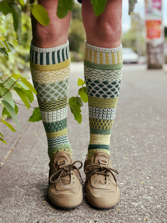 Fiddlehead Knee Socks | USA Made Sustainable Mismatched Sock