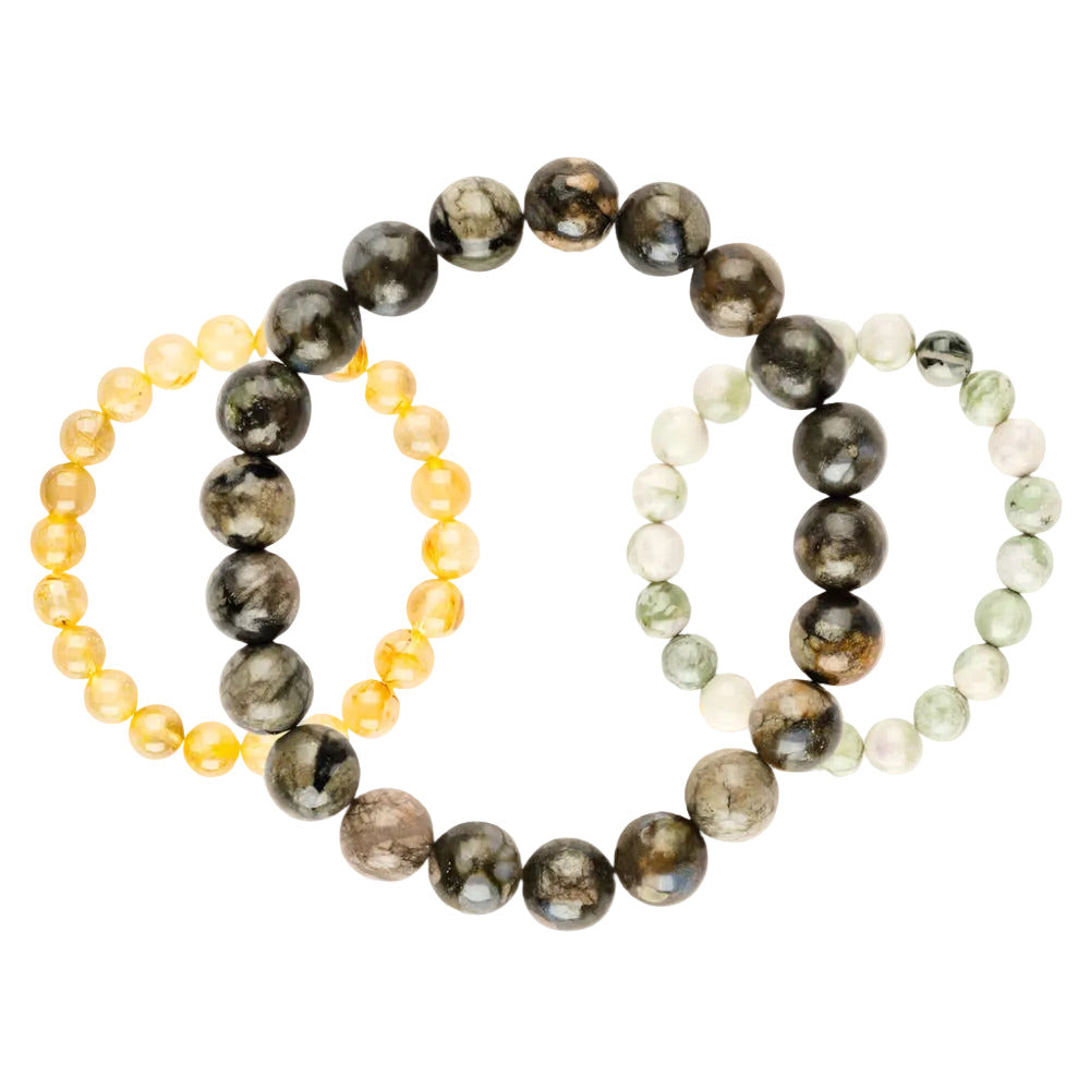 8mm Crystal Gemstone Energy Bead Stretch Bracelets