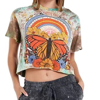 Tie Dye Butterfly Crop Top