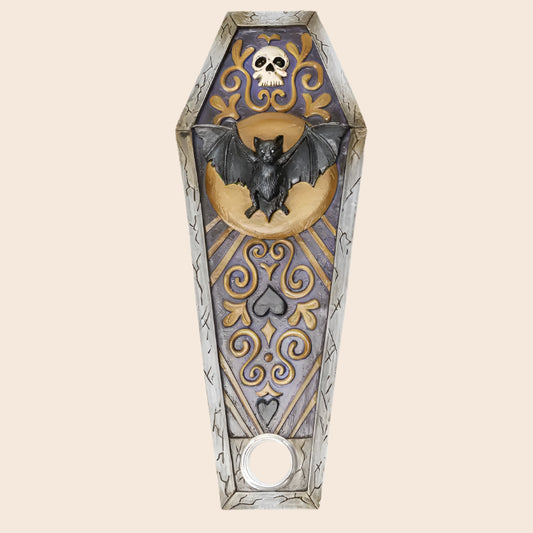 Gothic Vampire Bat Coffin Incense Burner