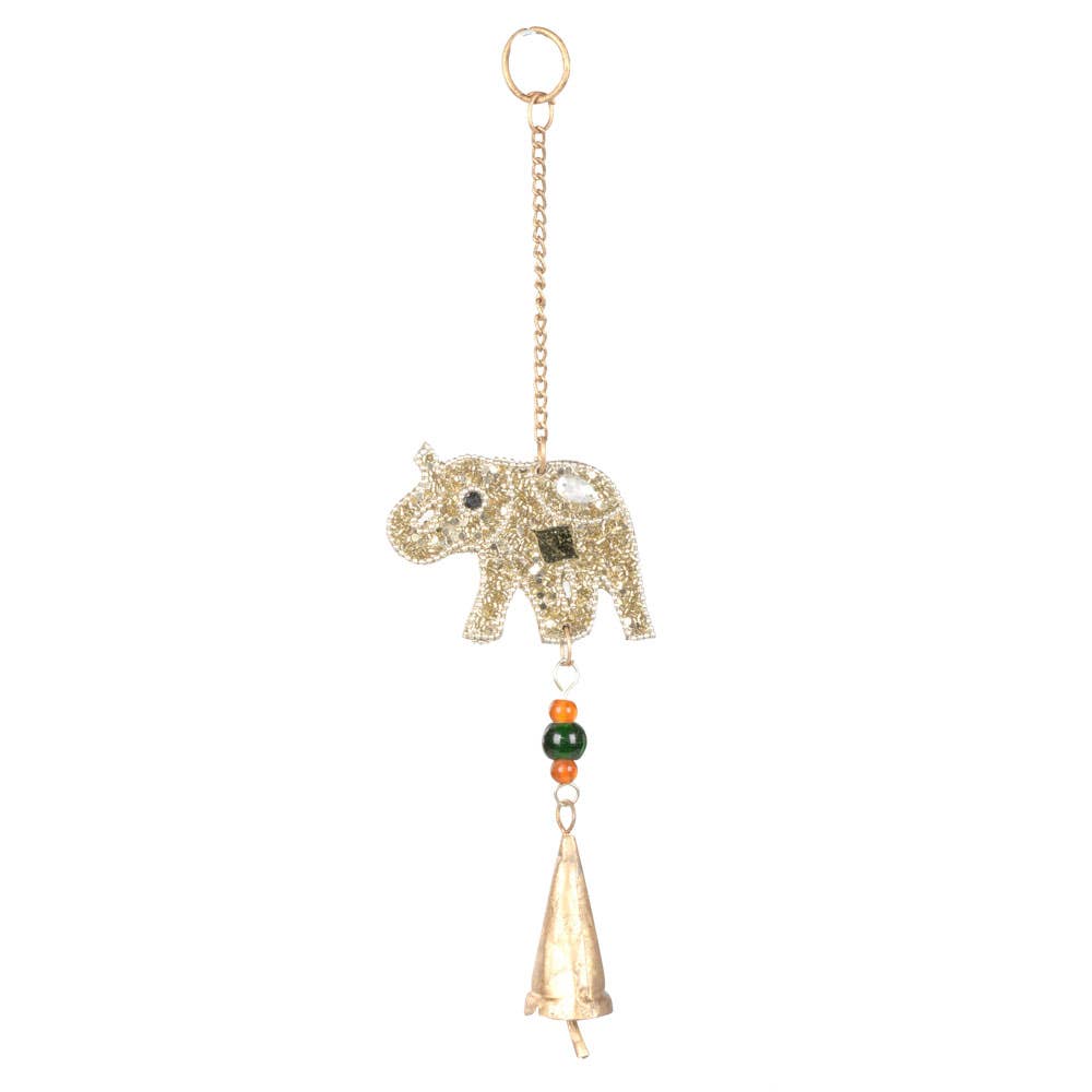 Mosaic Elephant Windchime With Bells