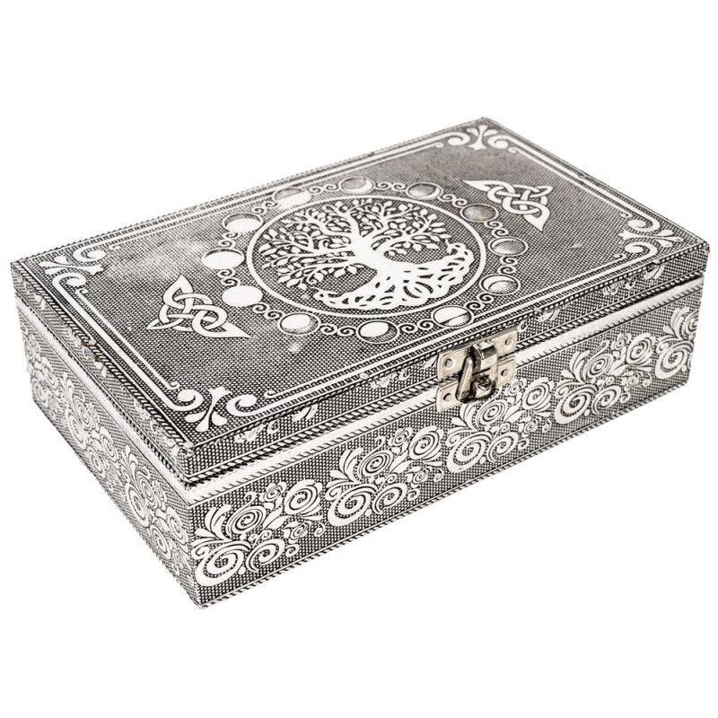 Tree of Life Tarot Card Silver Box