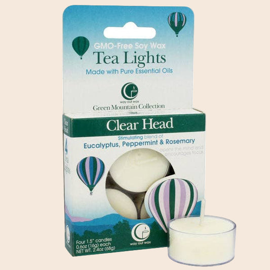 Clear Head - Tealight Candle 4-pack