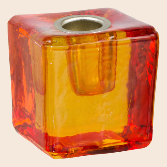 Orange Glass Spell Candle Holder