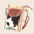 Recycled Rug With Cowhide Crossbody