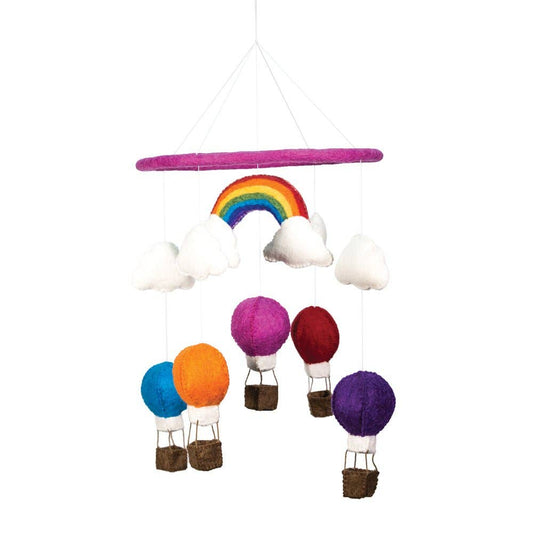 Felted Hot Air Balloon Theme Mobile Hanging