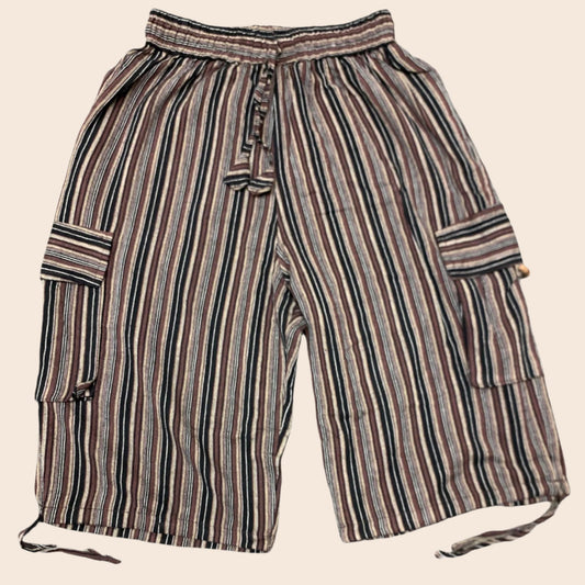 Striped Shorts with Side Pockets