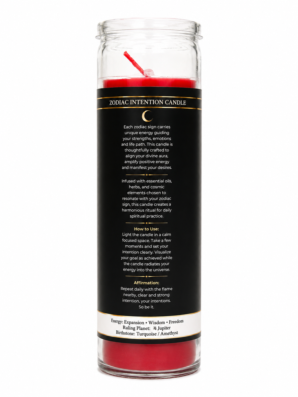 Glass Jar Candle Scented - Sagittarius: The Archer