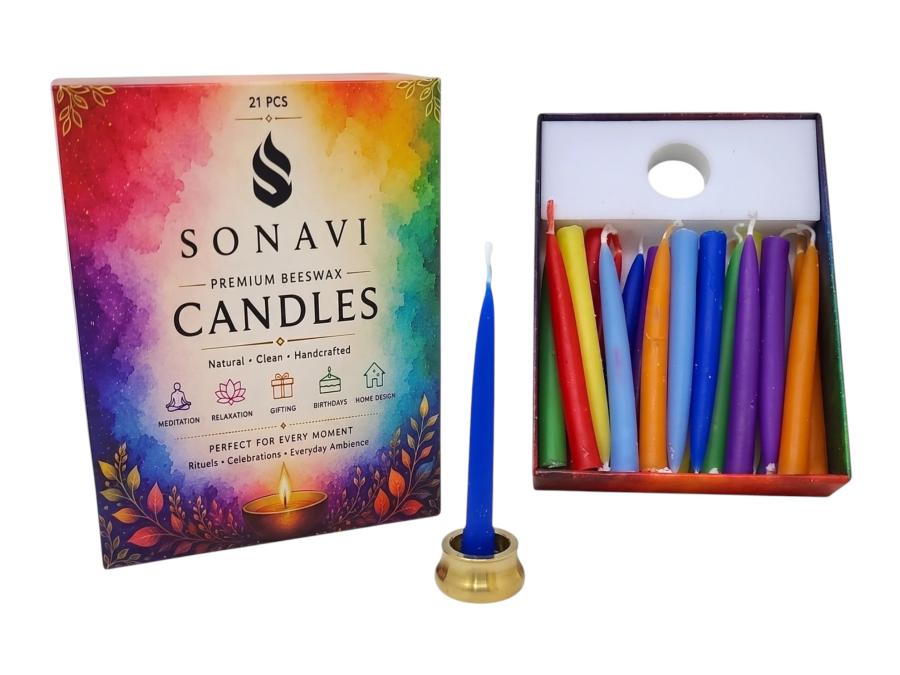 Sonavi Premium Assorted Beeswax Candles Set