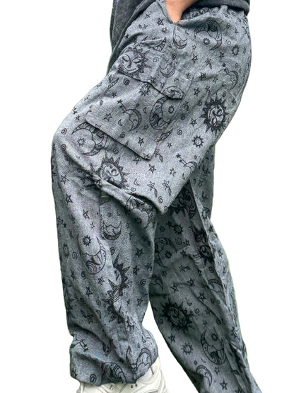 Sun & Moon Print Unisex Pants