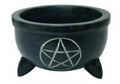 Pentacle Carved Soapstone Charcoal Burner or Smudge Pot