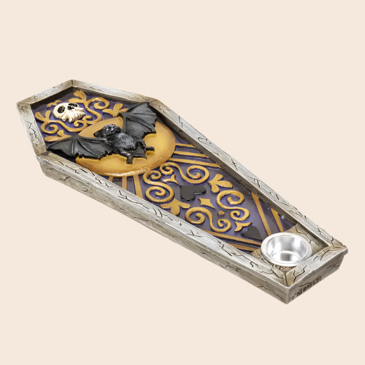 Gothic Vampire Bat Coffin Incense Burner