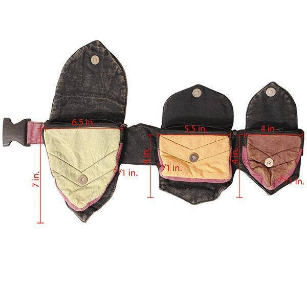 Pixie Three pocket Hip Festival fanny pack Waist Belt Bag