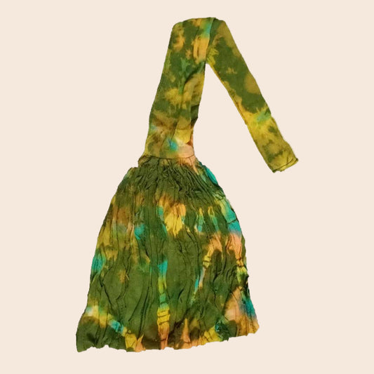Tie Dye 2 Ply Cotton Fashion Headband with Tie Back, Green