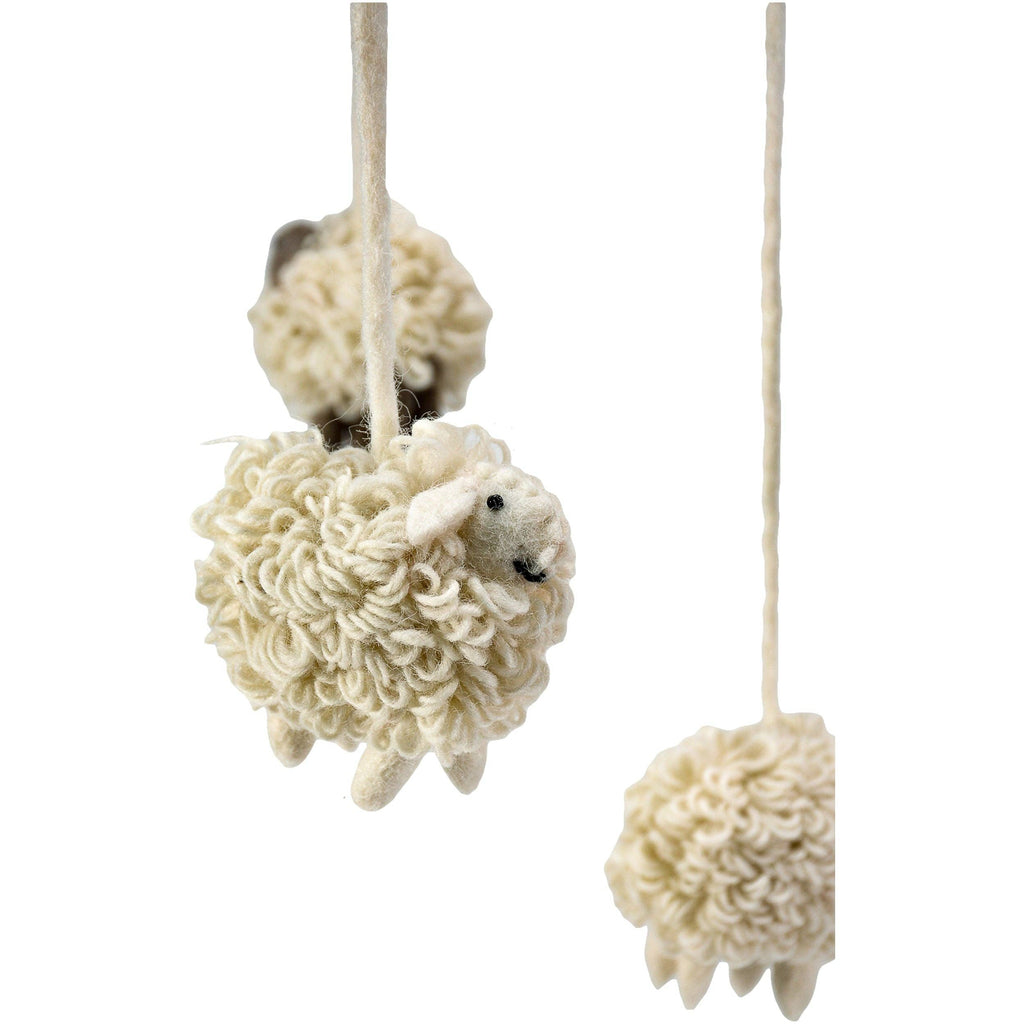 Sheep with pompom Mobile Hanging