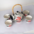 Koi Fish Porcelain Tea Set – 30 oz Teapot with 4 Cups