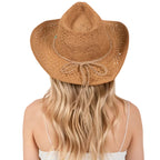 Straw Braided Cowrie Shell Western Cowboy Hat