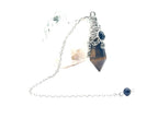 Gemstone Pendulum  12 Faceted Antique Silver Color