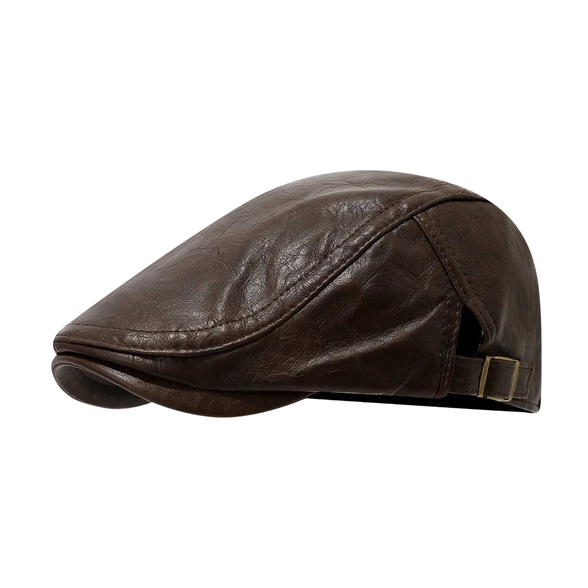 Vintage Leather Newsboy Beret Hat