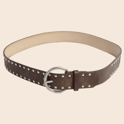 Metallic Studded Faux Leather Belt