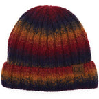 Ombre Cable Knit Beanie with Cuff Winter Hat