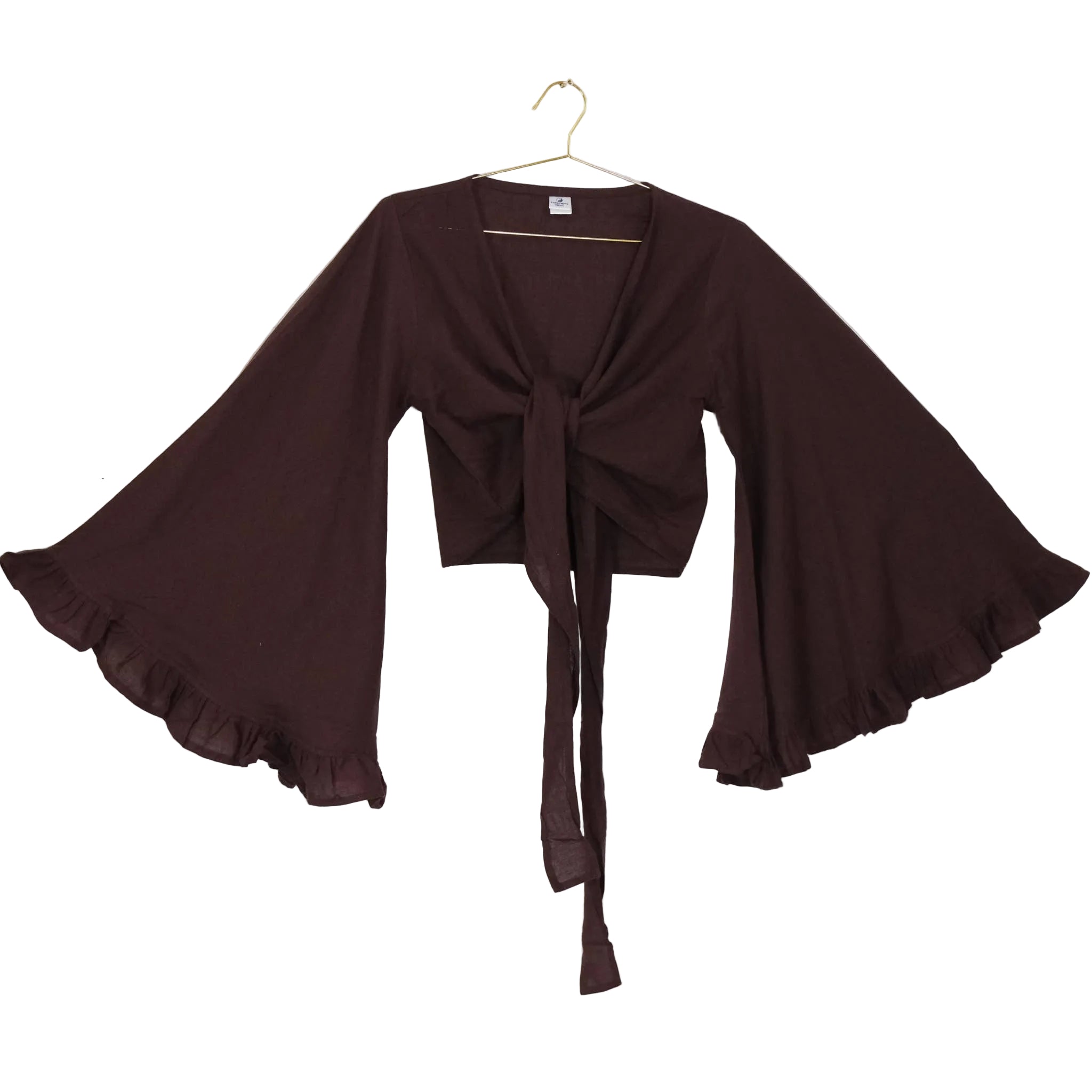 Cotton Flare Sleeve Top with Ruffle