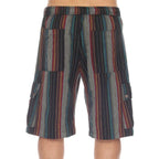 Stripe Cotton Cargo Pocket Shorts