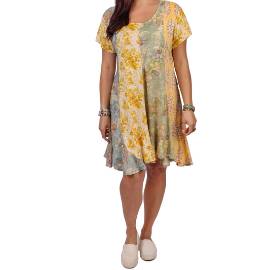 Short Summer Dress: Sunflower Petal Patch
