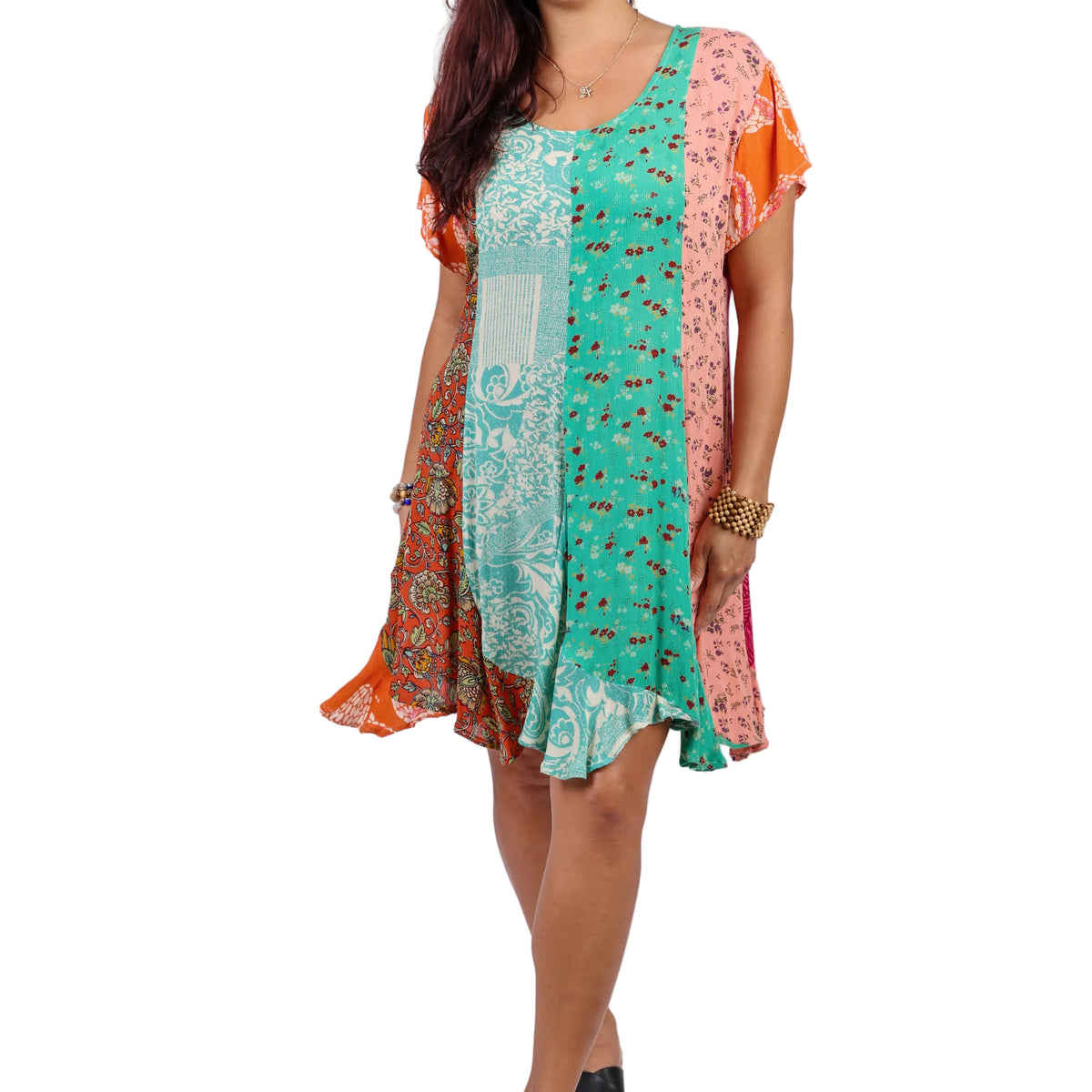 Wildflower Patchwork Short Summer Dress