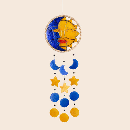 Capiz Chime Round Rope - Celestial