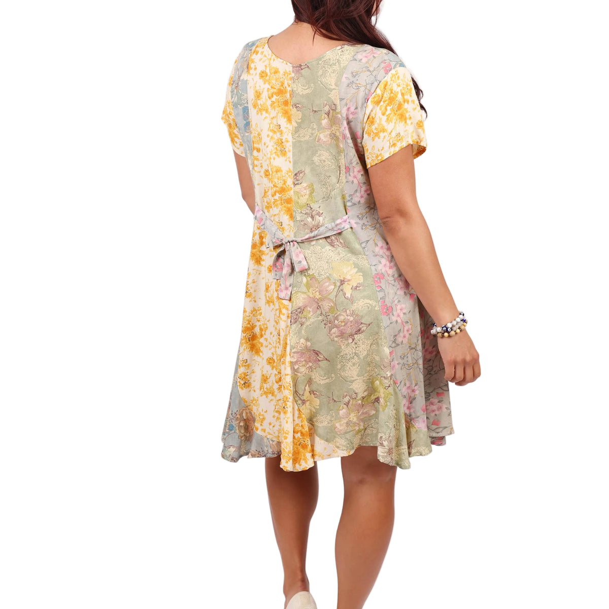 Short Summer Dress: Sunflower Petal Patch