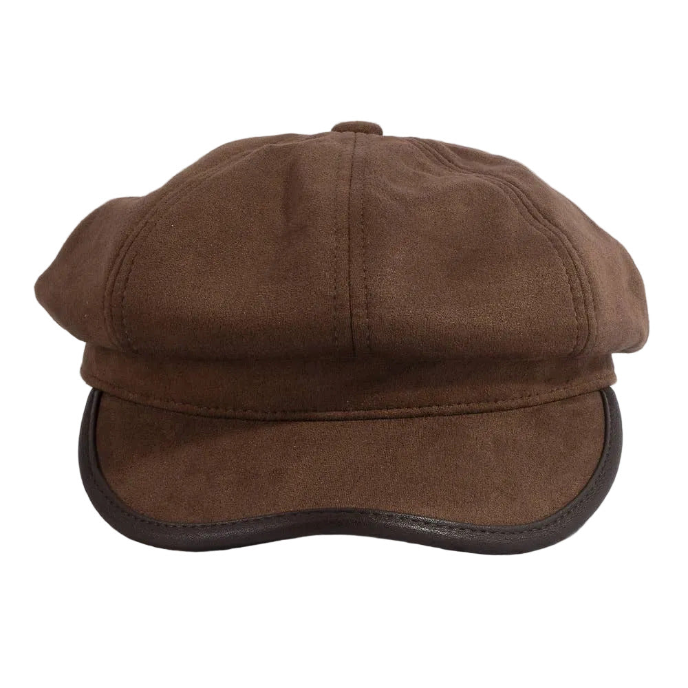 Vegan Leather Newsboy Cabbie Hat