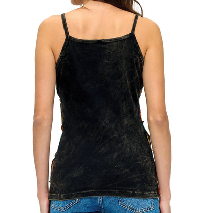 Tank Top Patchwork Razor-Cut Handstitched Detailing