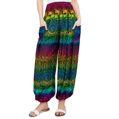 Rainbow Striped Harem Pants