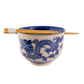 Blue Dragon Design 18oz 5.25"D Bowl With Chopsticks Set