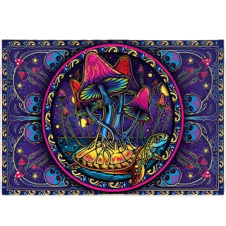 3D Mushrooms Tapestry