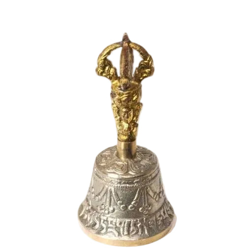 Tibetan Brass Bell with Dorje Handle