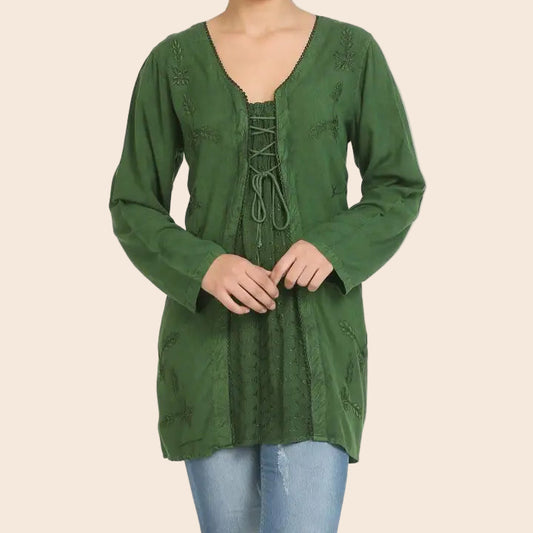 Renaissance Lace-Up Blouse