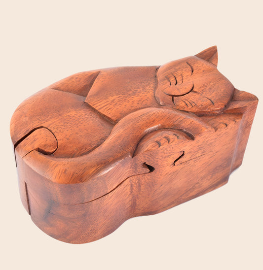 Sleeping Cat Puzzle Box