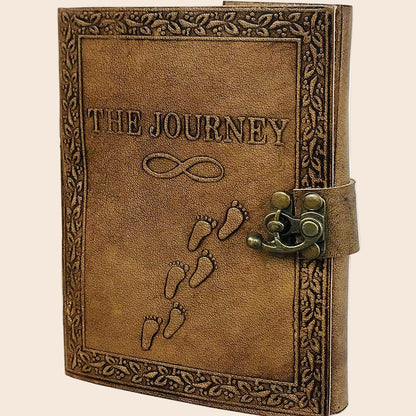 Embossed Leather Journal "The Journey"